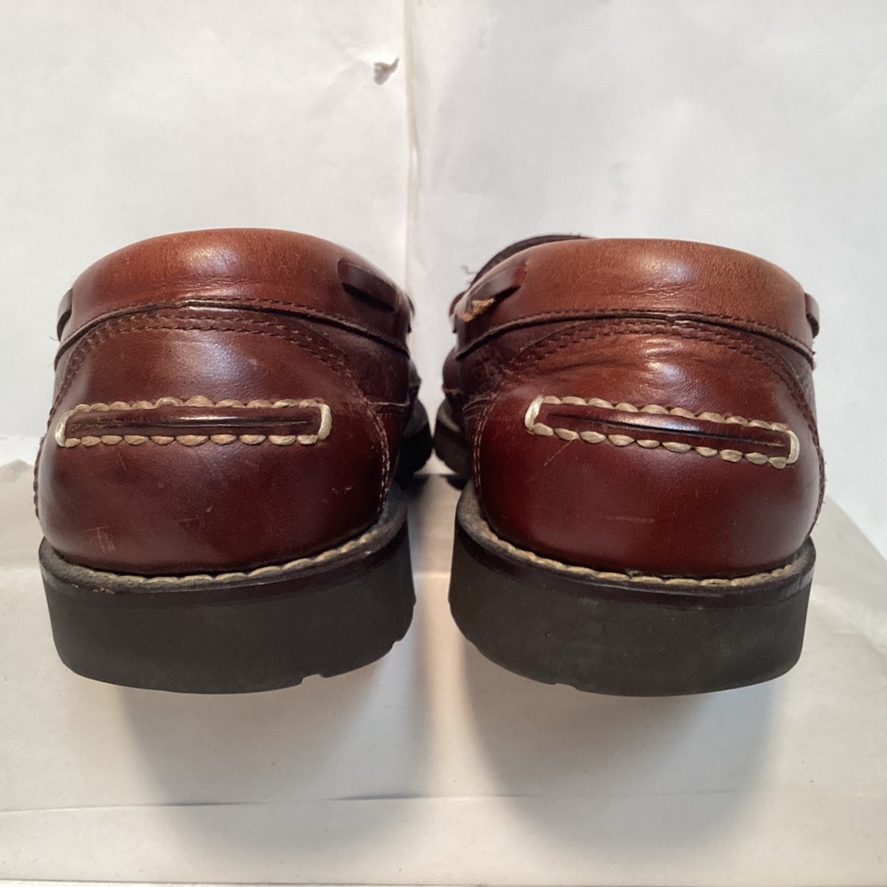 Handsewn L.L. Bean Allagash Bison Brown Leather Penny Loafers Men’s Size 10 1/2 - Picture 5 of 10